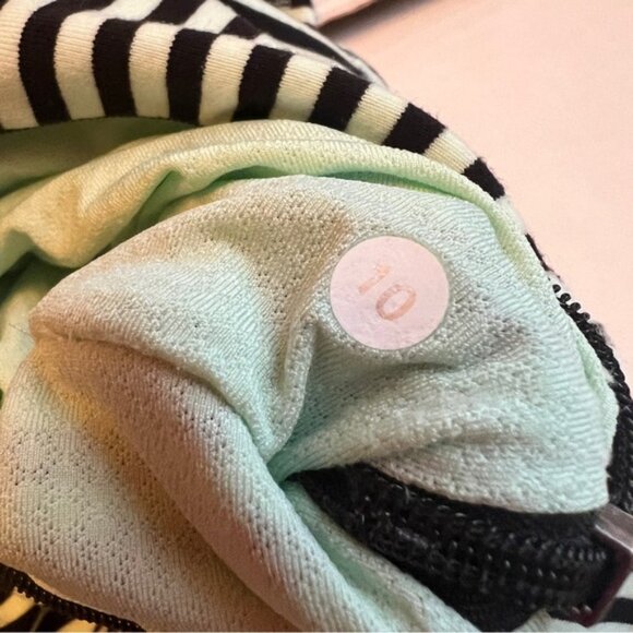 Lululemon Daily Yoga Jacket Classic Stripe Mint Moment Black / Black  EUC 10 - Picture 6 of 16